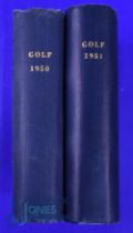 Collection of Golf Monthly Magazines 1950 and 1951 comprising 2x Complete bound volumes (wrappers