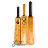 Miniature Signed Cricket Bats. Derbyshire for the seasons 1990, 1993 together with another one