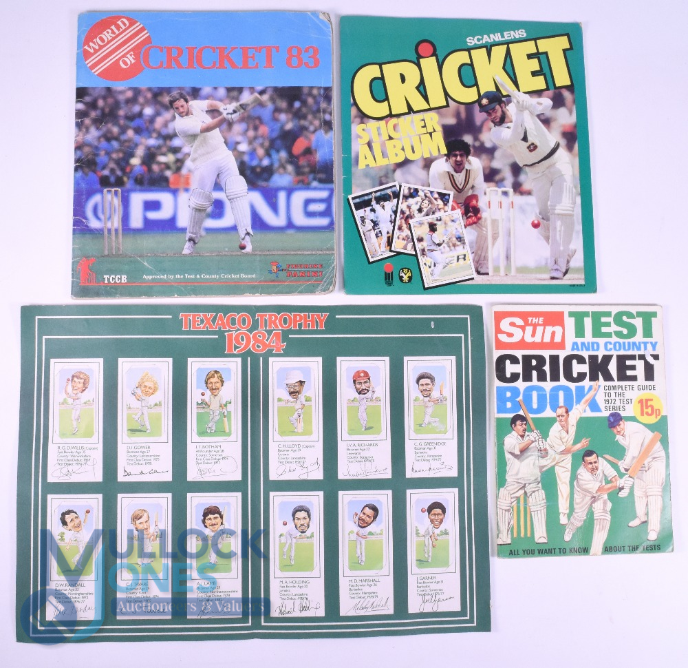 Cricket Panini Sticker Book. Cricket 1983 complete together with Scanlens Cricket Album 1982/83, The