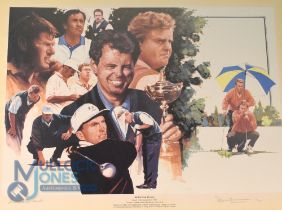 1995 European Ryder Cup signed ltd ed colour print titled "Ryder Cup Victors" played at Oakhill