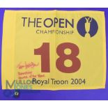 Autograph - Todd Hamilton (Winner) Signed 2004 Royal Troon Open Golf Championship Golf Pin Flag -