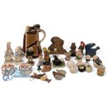 Golf Themed Collector items: a box with noted items to incl a musical ceramic golf caddy, Country