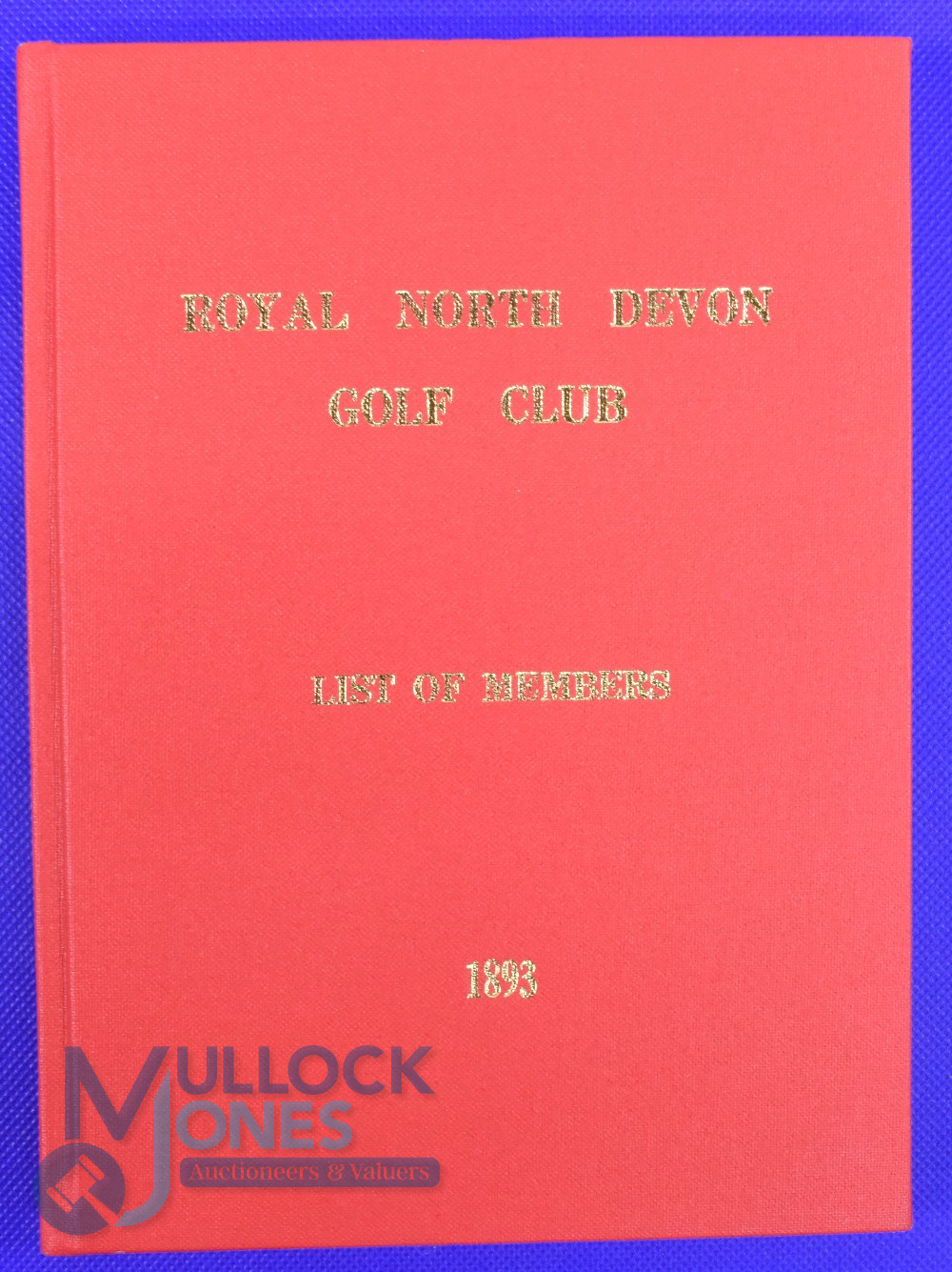 Scarce 1893 Royal North Devon Golf Club "List of Members" in the original wrappers, some slight