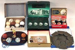Golf Ball and Golf Collectables: to include boxed set of wrapped Dunlop 65, an empty Dunlop 65