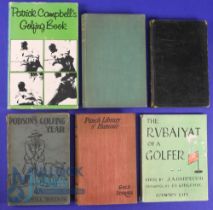 Collection of Humour and Golf Fiction Books from the early 20thc onwards (6) to incl R J H Moses "