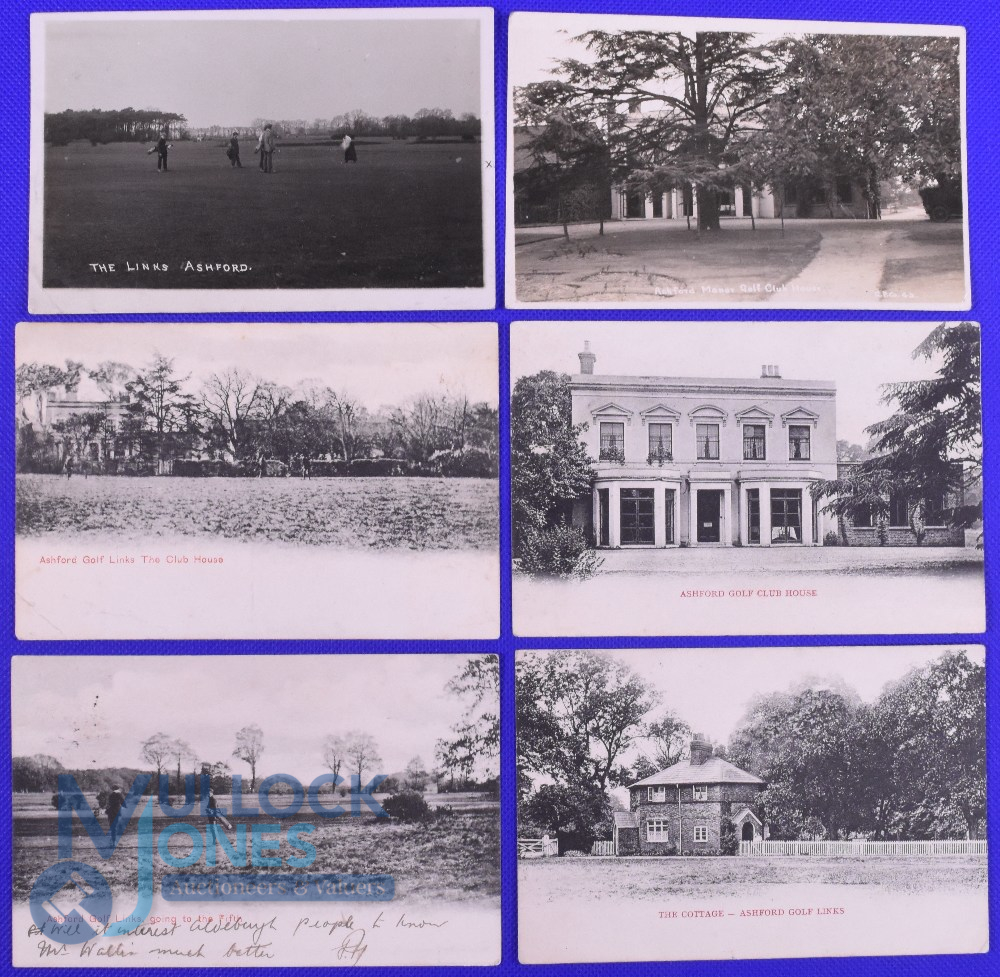 Collection of early 20thc Ashford Golf Club postcards (6) to incl 2x Manor Golf Club House, The