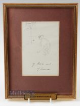 Alan Hervey D'Egville (1891-1951) original pencil golfing sketch titled "9 - Ball Out of Bounds"