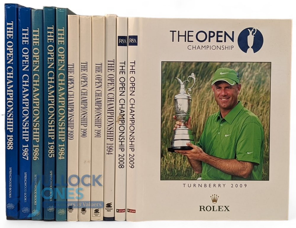The Open Championship annuals 1984-2009, a part run of years 1984-1994 plus 2008, 2009 all with D/