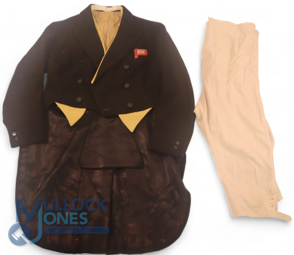 Great Britain Dressage Tailcoat, Jodhpurs and Top Hat. Black with gold lining having 1956 Olympic - Image 4 of 4