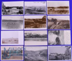 Interesting collection of early 20th c English golf links b&w postcards (12) to incl Dunnerholme