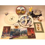 Selection of China and Porcelain Golfing related items: to include Merion Golf Club plate 1989,