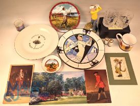 Selection of China and Porcelain Golfing related items: to include Merion Golf Club plate 1989,