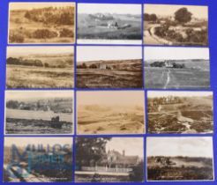 Collection of early 20th c Forest Row Ashdown Forest Golf Links b&w postcards (12) with views of the