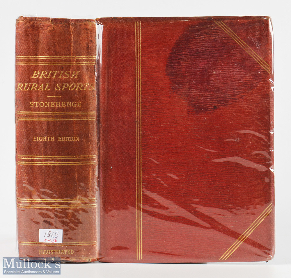 1868 8th Edition British Rural Sports by Stonehenge to include shooting, hunting, course fishing,