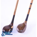 2x R Forgan St Andrews bulldog woods - both with maker's details and crown emblem stamped to crown -