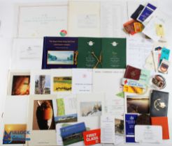 Golf Collectibles Tags, Tickets, centenary dinner programmes and ephemera: with noted items to