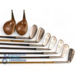 Selection of Coated Steel shafted Golf Clubs (17) features Tom Morris St Andrews irons incl 2, 4, 5,