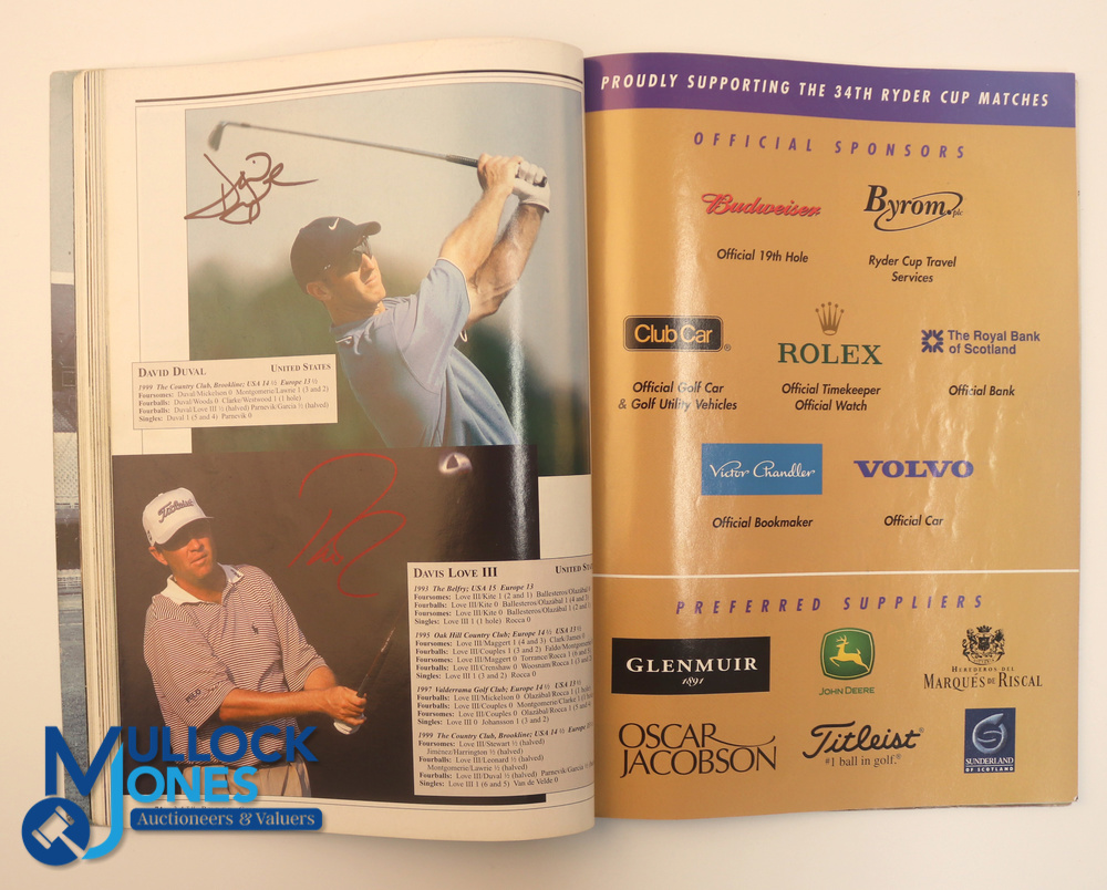 Autographs - multi-signed 2002 Ryder Cup Golf Programmes with Course and Players Guides - signatures - Bild 3 aus 6