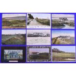 Collection of early Nairn coloured golfing postcards (9) to include various different views of the
