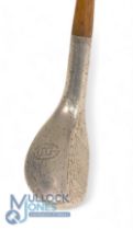 Mills MSD2 model alloy mid iron with slight neck crack showing a maker's mark below the full