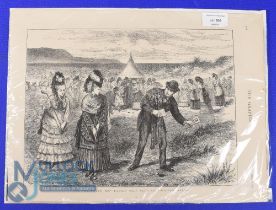 Original 19thc Lithograph Magazine Golfing Print titled 'The Westward Ho! Ladies Golf Club at