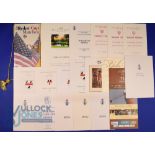 Folder of rare Golf Dinner Menus: to include Ryder Cup 1993 and 1995, 1999 Walker Cup 1999, Golf