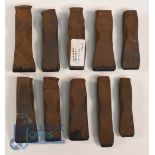 Collection of Golf Clubmakers and Retailers Cast Iron Club Head and Shaft Stamps (10) to incl J H