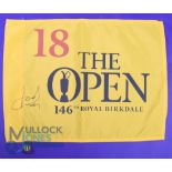 Autograph - Jordan Spieth (Winner) Signed 2017 Royal Birkdale Open Golf Championship Golf Pin Flag -