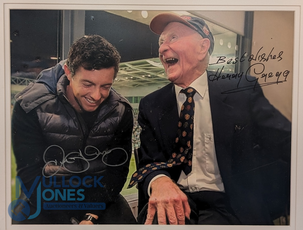 Rory McIlroy Golfer and Harry Gregg Northern Ireland Goalkeeper, signed photograph, taken at - Image 2 of 3