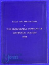 1935 The Honourable Company of Edinburgh Golfers "Rules and Regulations" in the original blue and