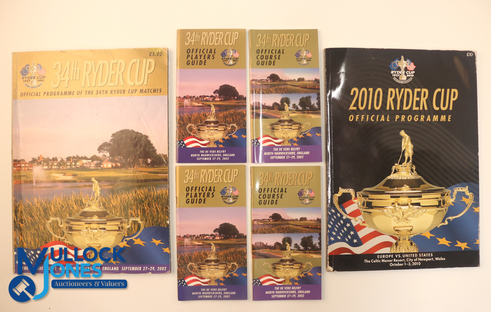 Autographs - multi-signed 2002 Ryder Cup Golf Programmes with Course and Players Guides - signatures