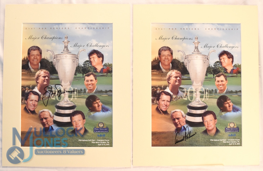 Golf Autographs - signed Jack Nicklaus and Arnold Palmer Golf Programme covers - 2000 Major