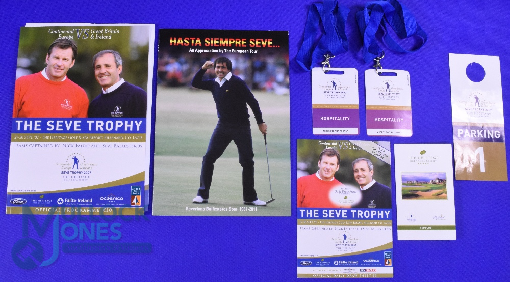 Interesting Collection of Severiano Ballesteros Ephemera (9) to include 2007 The Seve Trophy