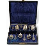 Set of 6 silver hallmarked Golf Club Teaspoons, a fully hallmarked Chester 1961 spoons in original