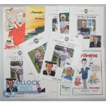 14 AGW Association of Golf Writers Annual Dinner Menus: a collection of 14 with 3 good signatures of