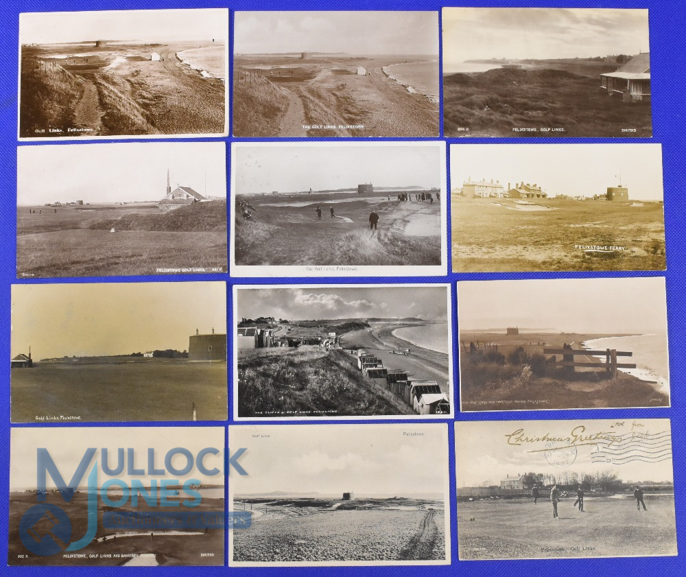 Interesting collection of Felixstowe Golf Links b&w postcards from the early 1900s onwards (12)
