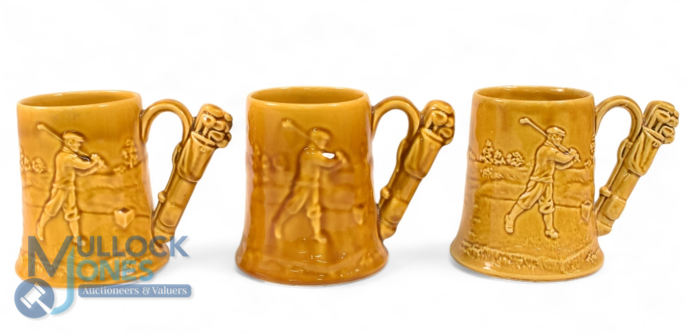Collection of Period Ceramic Golfing Tankards (6) to incl an original 2x tone Dartmouth Pottery - - Image 3 of 3