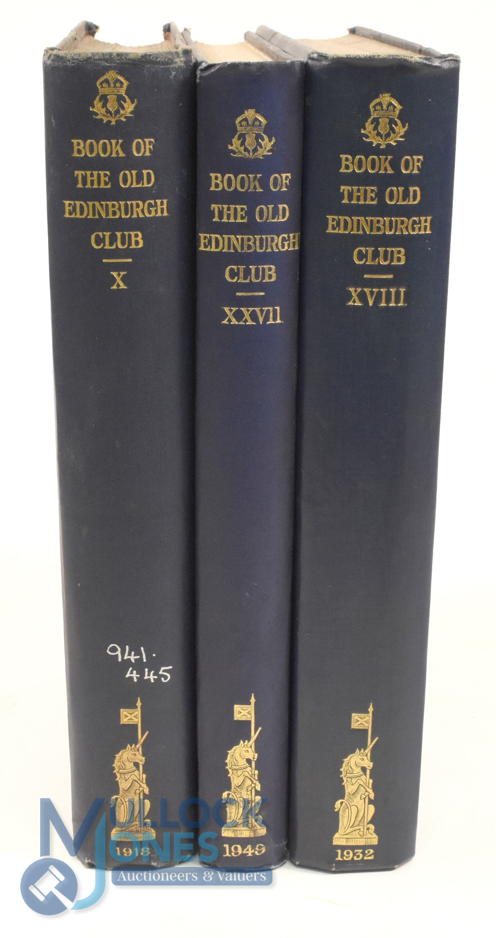 3x Volumes of 'The Book of The Old Edinburgh Club' with early references to golf to incl1918 Vol.