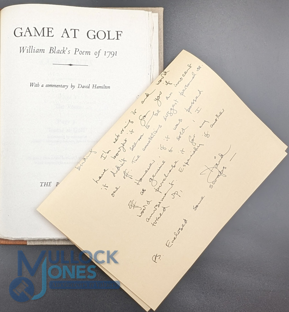 Game at Golf - A David Hamilton 1987 Scotland Patrick Press Golf Book, reproduction published for - Image 2 of 2