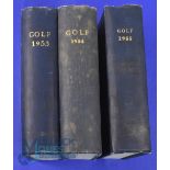 Collection of Golf Monthly Magazines 1953 to 1955 comprising 3x Complete bound volumes (wrappers