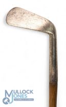 Very early heavy iron by unknown maker c1850 - large head, hooked, concave faced iron is virtually