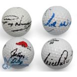 4x Open Golf Champions personally used and signed golf balls - Greg Norman Maxis "Shark", rare