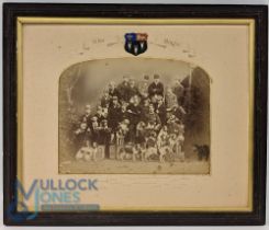 Eton College Beagles Photograph 1878. Sepia photograph featuring Eton Students named to mount with