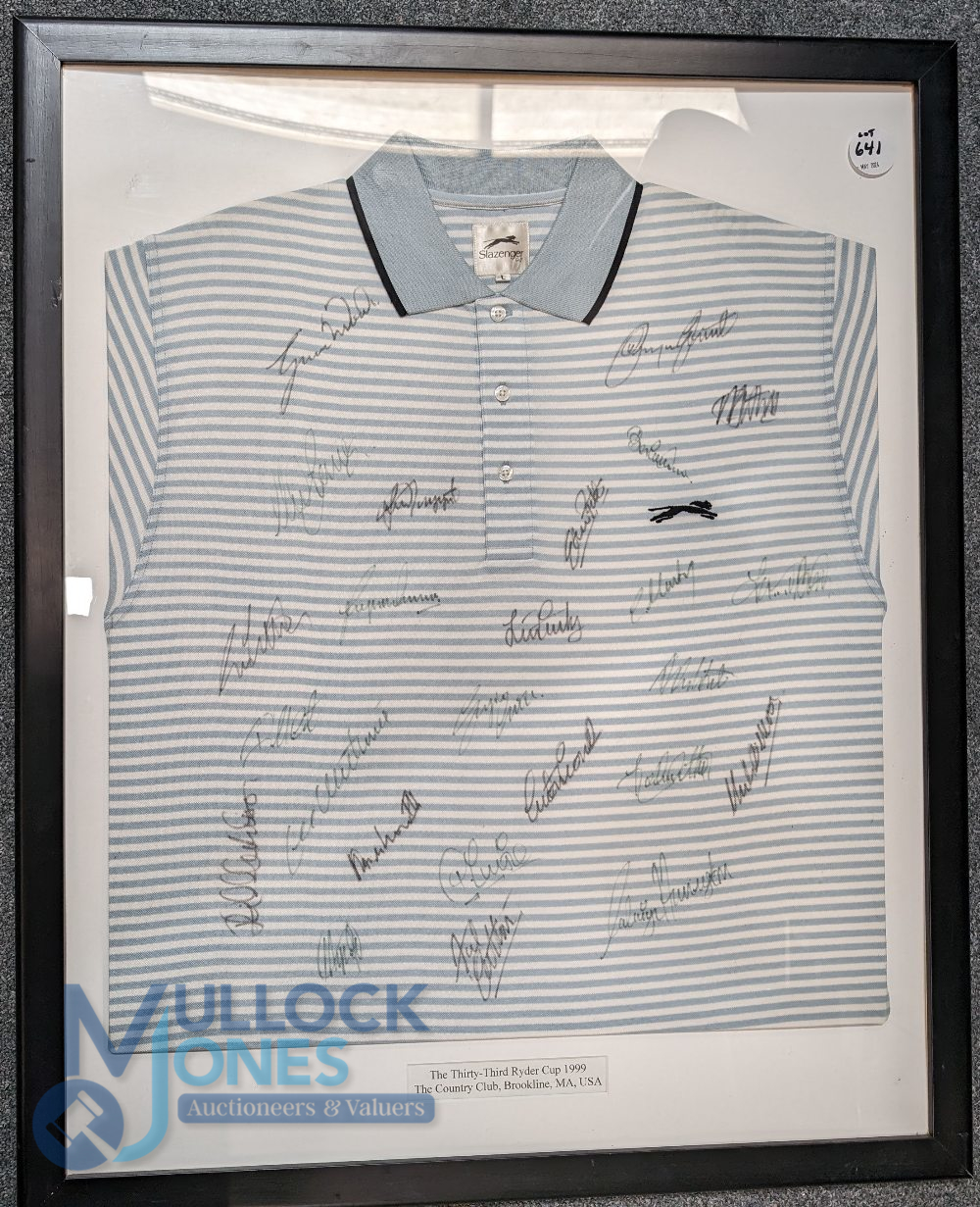 Golf Autographs - multi-signed 1999 Ryder Cup Golf framed T-Shirt - featuring the European and - Image 2 of 3