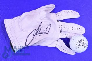 Lee Westwood (Former World Number 1) players signed worn golf glove and golf ball to include Foot