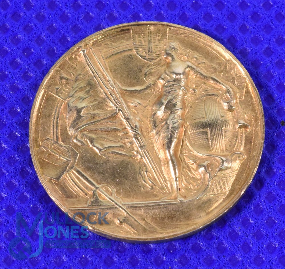 18ct gold FISA European Rowing Championships Medal Como 1927, medal diameter 19mm, weight 3.5gr. The - Image 2 of 2