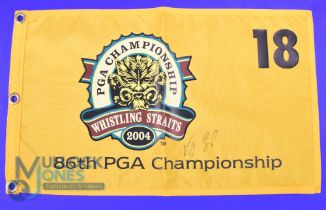 2004 US PGA Golf Championship No 18 Pin Flag signed by the winner VJ Singh after a play-off