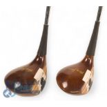 2x Matching Tonny Penna MacGregor persimmon woods with black and white keyhole inserts both