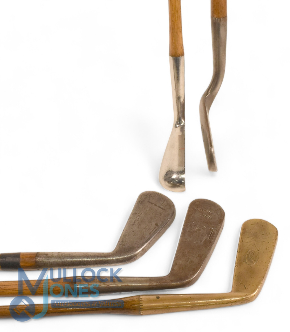 Interesting collection of various clubs (6) to incl Tom Stewart driving mashie t/w 5x putters - Image 3 of 3