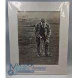 Old Tom Morris addressing the ball c1905 - a reproduction photograph by kind permission of St